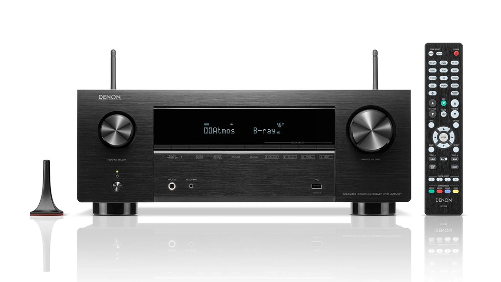 Denon Receptor AVR-X2800H de 7.2 Ch - 8K UHD Home Theater AVR (95W x 7), transmisión inalámbrica a través de HEOS integrado, Bluetooth y Wi-Fi, Dolby Atmos, DTS