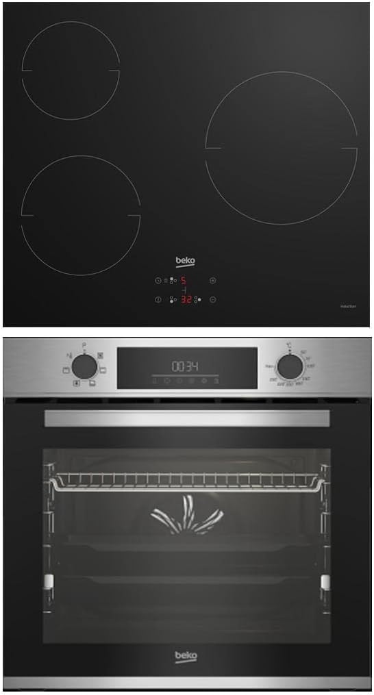 Beko BBSE12340XD, conjunto horno multifunción y placa inducción 3 zonas, clase A