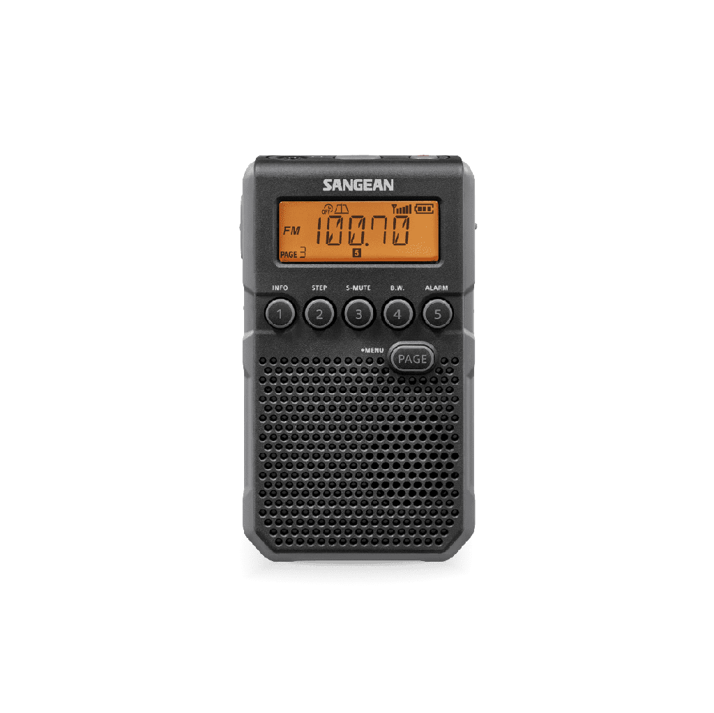Radio portátil - Sangean DT-800, 1 W, AM/FM, 40 presintonías, Negro