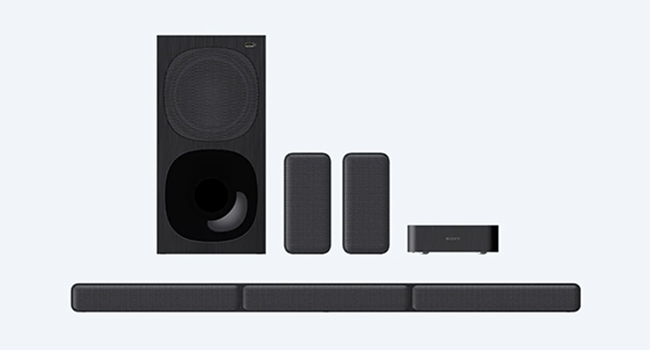 Barra de sonido Sony, cine en casa de 5.1 canales con altavoces traseros inalámbricos HT-S40R