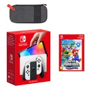 Nintendo, pack nintendo switch, OLED, 64gb, incluye Super Mario Bros Wonder, 12 meses NSO, blanca
