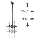 Hama 00118655, soporte de techo, de 32" a 65", hasta 50kg, negro