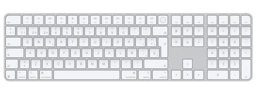Apple Magic Keyboard con Touch ID y teclado numérico, español - teclas blancas