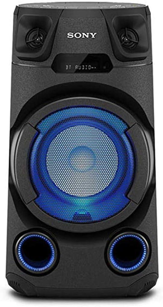 Sony MHC-V13, altavoz de fiesta, potente Bluetooth, iluminación multicolor, reproductor de CD, entrada de micrófono