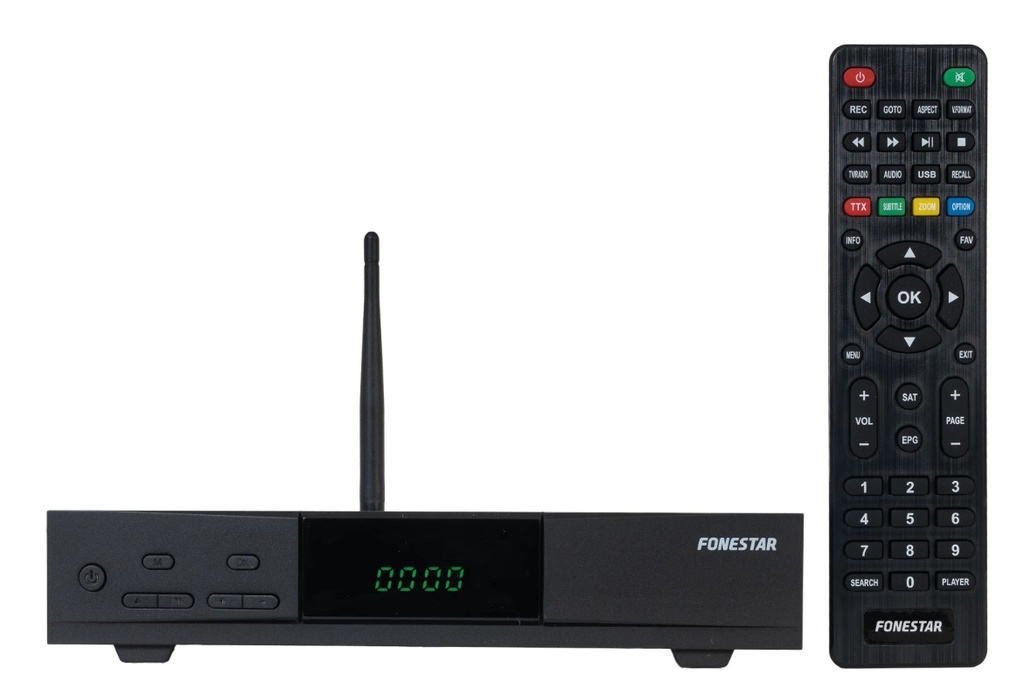 Fonestar RDS-585WHD, decodificador y receptor satélite, Full HD, Ethernet y Wi-Fi, negro