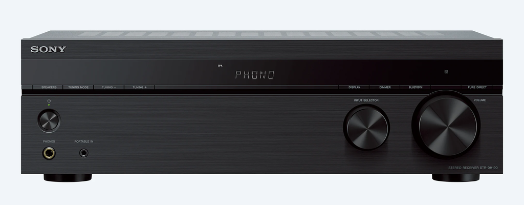 Sony STRDH190, receptor estéreo (Bluetooth, entrada phono, compatible con tocadiscos)