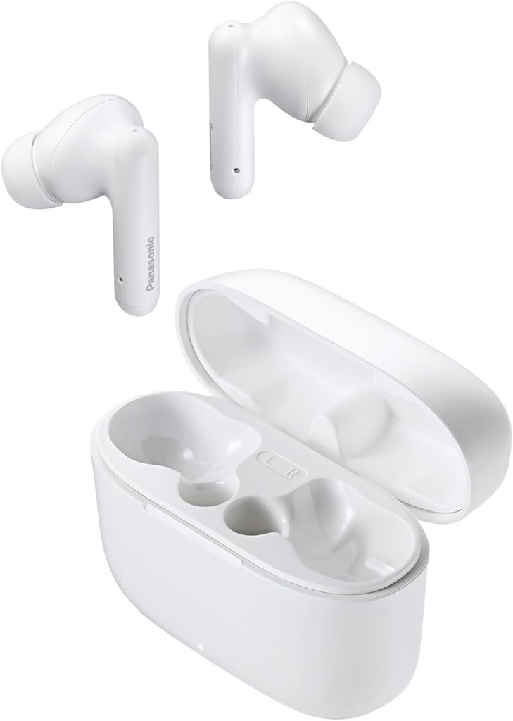 Panasonic RZ-B110W, auriculares inalámbricos, Bluetooth, autonomía de 26h, sensores táctiles, Ipx4, color blanco