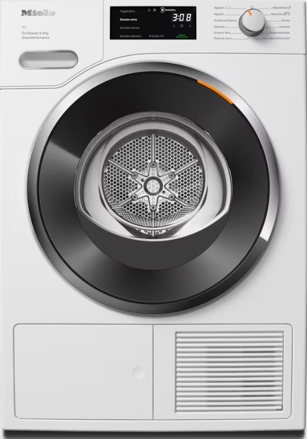 Miele TWF760WP, secadora bomba de calor, EcoSpeed, 8kg, 10 programas, PerfectDry, motor ProfiEco, clase A+++