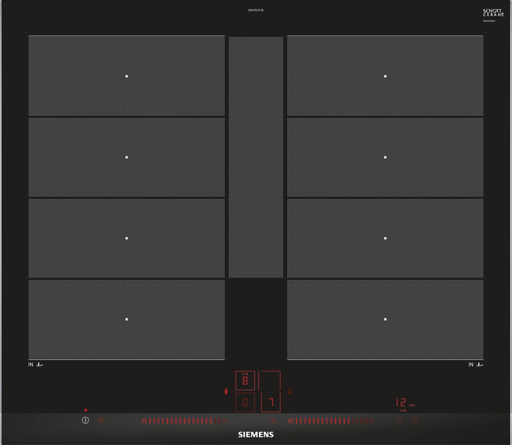 Siemens EX675LYC1E, placa de flexinducción 60 cm, negro, con perfiles, iQ700