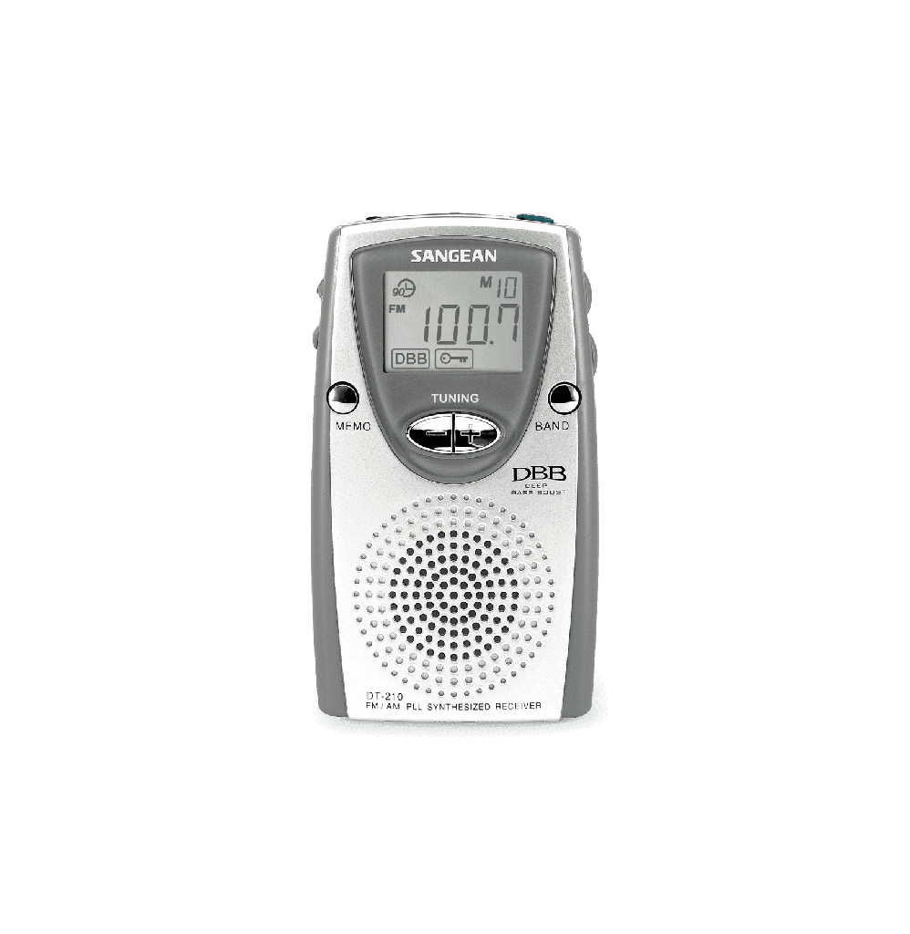 Sangean DT-210 - Radio portátil LCD, plateado
