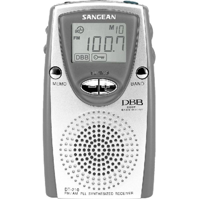 Sangean DT-210, radio portátil, sintonización digital AM / FM,