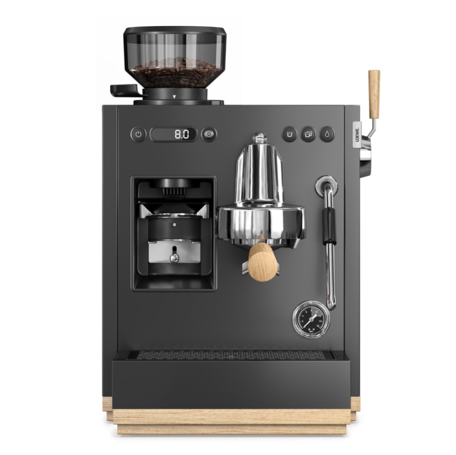 Loewe aura.pure, cafetera barista, 15 bar, molino integrado, acero pintado en negro