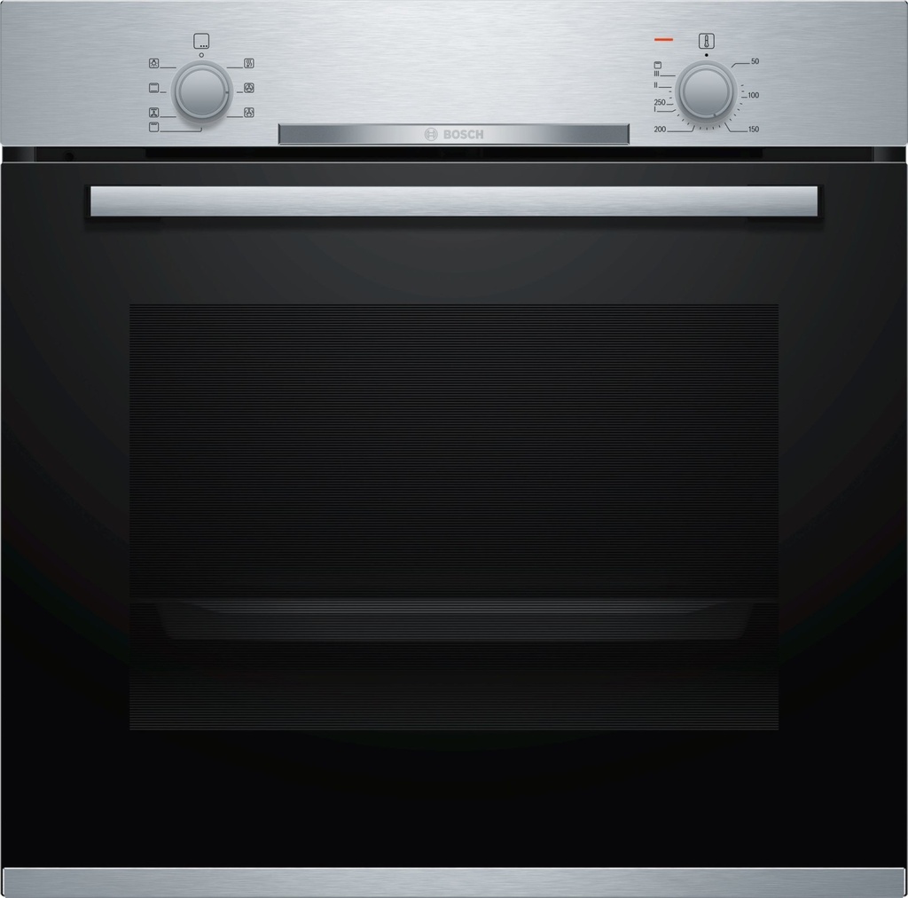 Bosch HBA510BR0, Horno multifuncion, cristal negro y acero inox, serie 2