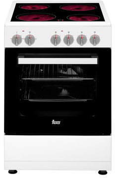 Teka FS 502 4VE, cocina eléctrica, 4 zonas, 50cm, vitro y horno eléctrico, blanco