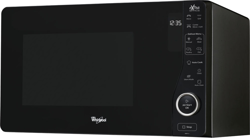 Whirlpool MWF 421 BL, microondas con grill, 1000w, 25l, negro