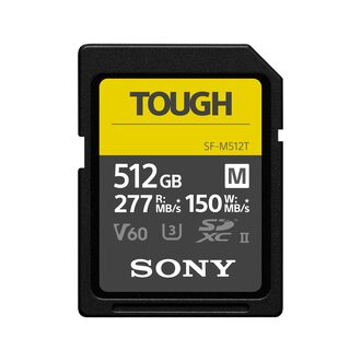 Tarjeta Sony SD UHS-II de la serie SF-M512 con especificación TOUGH 512GB