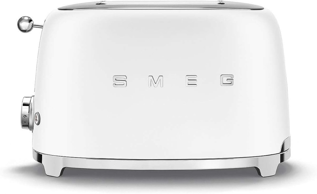 Smeg TSF01WHMEU, tostadora, 6 niveles de tostado, dos ranuras, blanco mate