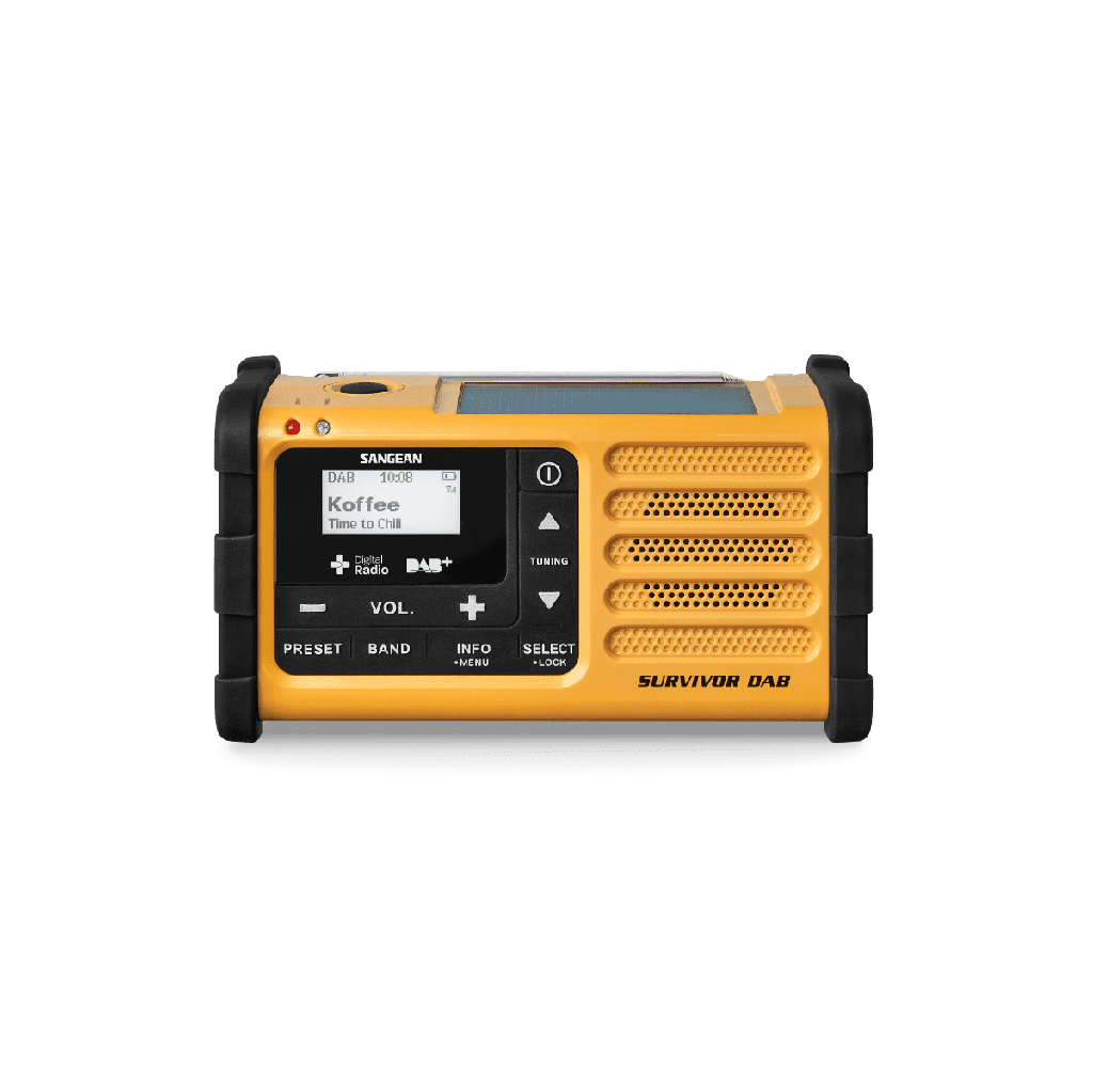 Sangean MMR-88 DAB, radio de emergencia con manivela y carga solar, DAB+ / FM, camuflaje