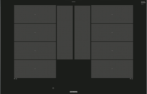 Siemens EX875KYW1E, placa de flexinducción, iQ700, 80x50cm, Control TFT touchPlus, powerMove Plus, negro