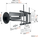 Vogels TVM7675, soporte Tv de giro motorizado, hasta 120°, de 40" a 77", hasta 35 kg, negro