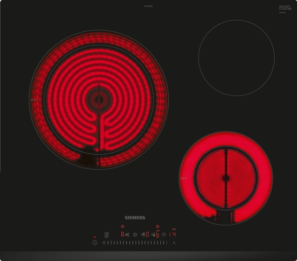 Siemens ET631FKP8, placa vitrocerámica, 3 fuegos, negro, iQ300