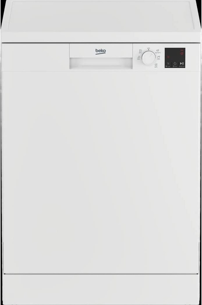 Beko DVN05320W, lavavajillas libre instalación, 60 cm, blanco, clase E