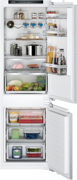 Siemens KI86NHFE0, frigorífico combinado integrable, 177.2 x 54.1 cm, puerta fija, blanco, iQ300, clase E
