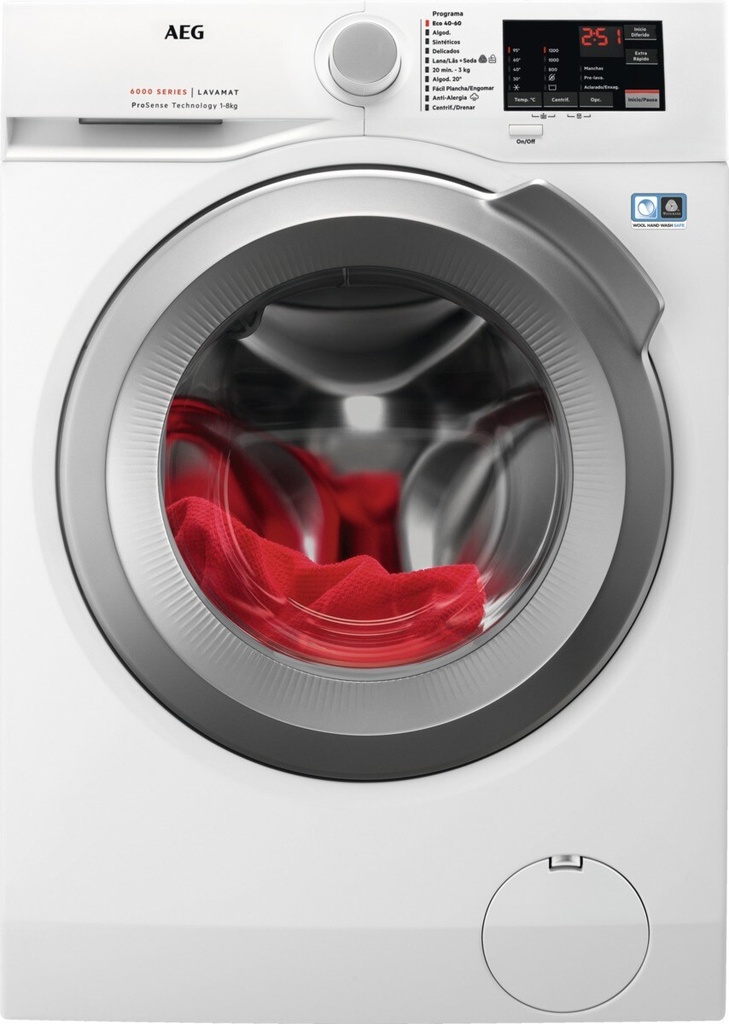 AEG LFA6I8275A, lavadora de carga frontal, 8kg, 1200rpm