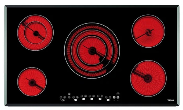 Teka TR 951, placa vitrocerámica, 90 cm, 5 zonas, Touch Control, función Booster