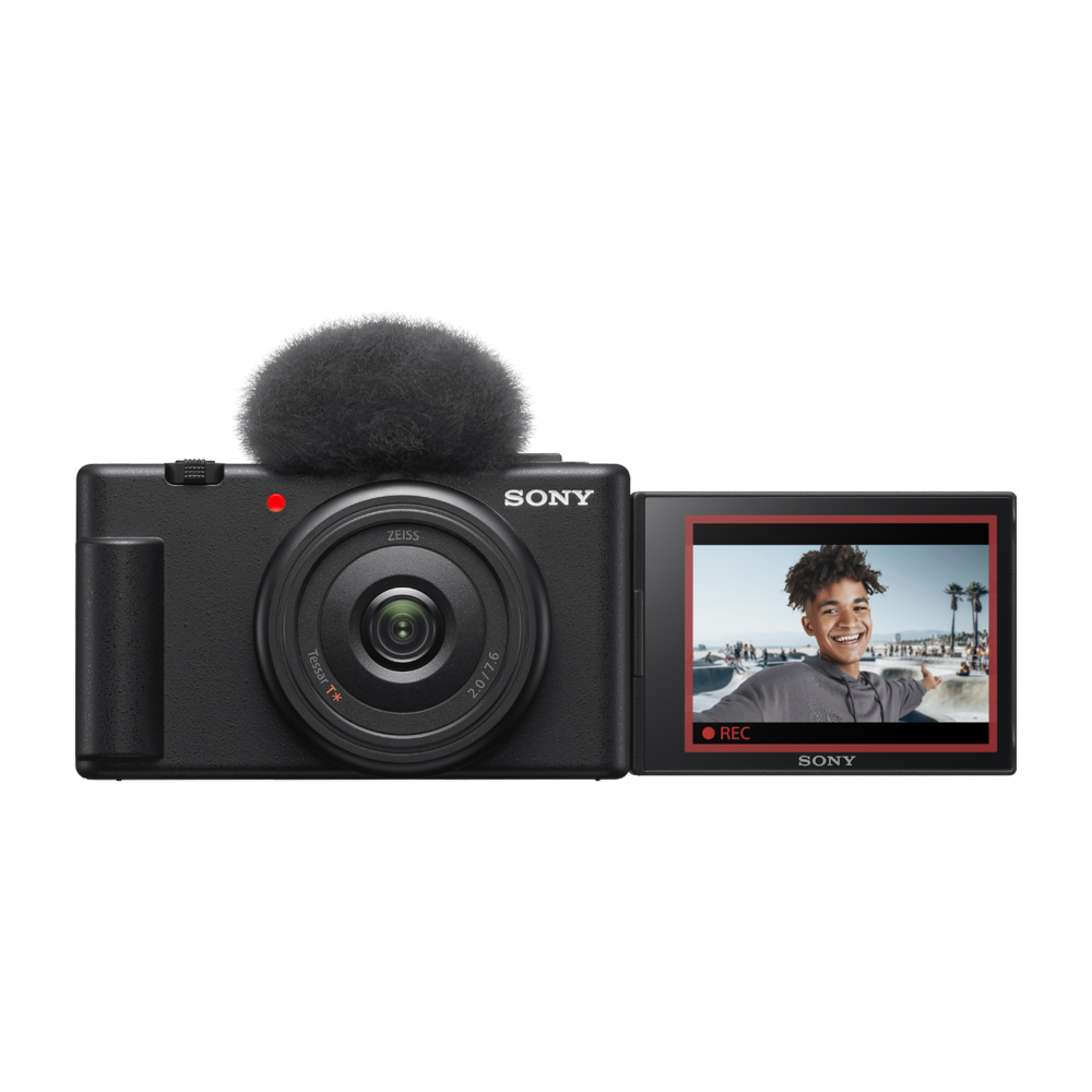 Sony ZV-1F Cámara Digital, para Vlogs, con Pantalla Multiángulo, Vídeo 4K, Cámara Lenta y Funciones para Vlog, Negra