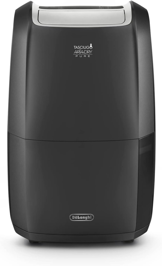 De'Longhi DDSX220WFA, deshumidificador inteligente con Wifi integrado, filtro, función 24h, 20L, negro