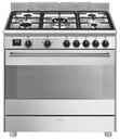 Smeg BG91X2, cocina de gas, placa y horno, 90x60 cm, 5 zonas, inox, clase A