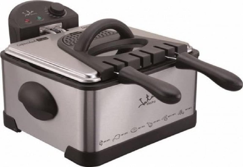 Jata FR700, freidora de aceite de 4 litros, 2000w, incluye 2 cestillos medianos y 1 grande, desmontable