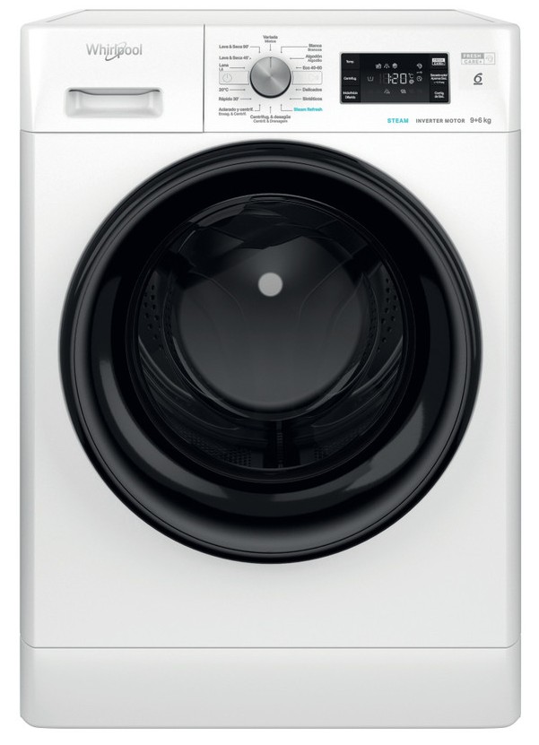 Whirlpool FFWDB 964369 BV SPT, lavadora secadora, 9/6kg, 1400rpm, 6th SENSE, blanca, clase D
