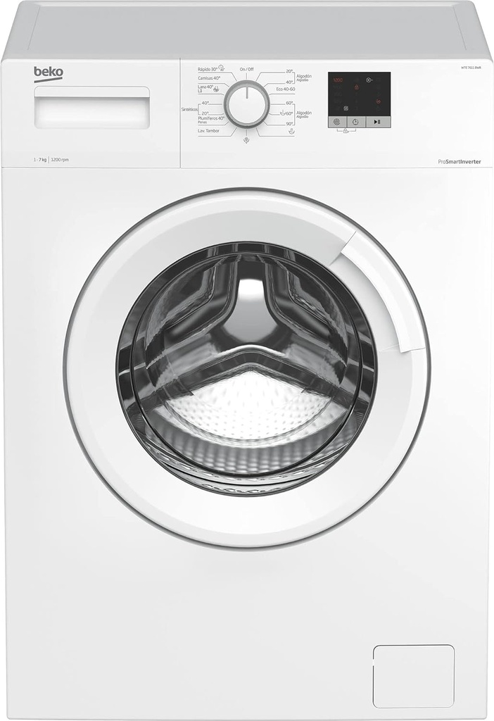 Beko WTE 7611 BWR, lavadora libre instalación, 7kg, 1200rpm, blanco, clase D