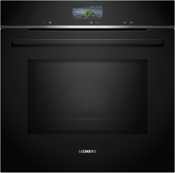 Siemens HM776GKB1, horno con microondas, pirolítico, display touch Plus, iQ700