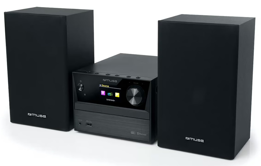 Muse M-70 DBT, Sistema micro CD/MP3 con DAB+/FM Bluetooth/USB, Compatible con CD, CD-R/RW, MP3, Pantalla a color de 2,4'', Bluetooth V.5.0., 30 presintonías FM/30 DAB, RDW, Reloj, 2 alarmas