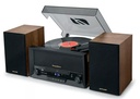 Muse MT-120 MB, Microsistema con giradiscos estéreo, 3 velocidades 33/45/78 vueltas, Bluetooth, Radio FM, 20 presintonías, CD, CD-R/RW, MP3, USB, Salida RCA