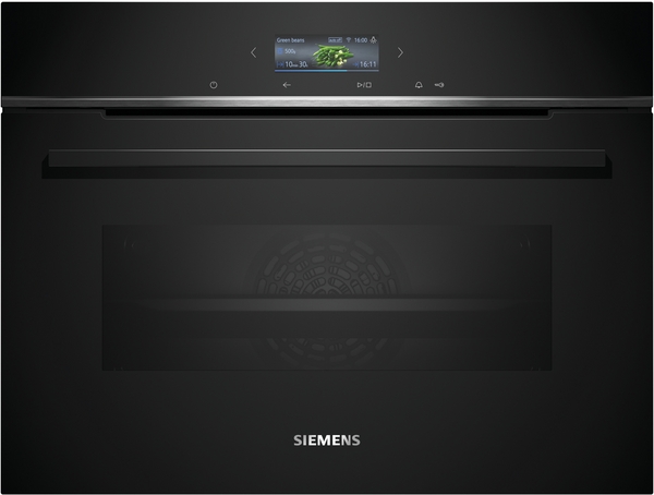 Siemens CB734G1B1, horno compacto multifunción, display TFT touch, iQ700, negro