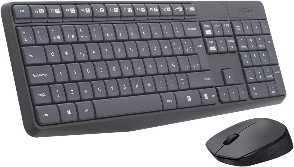Logitech MK235, teclado y ratón inalámbrico, 2,4GHz, 36 meses de batería