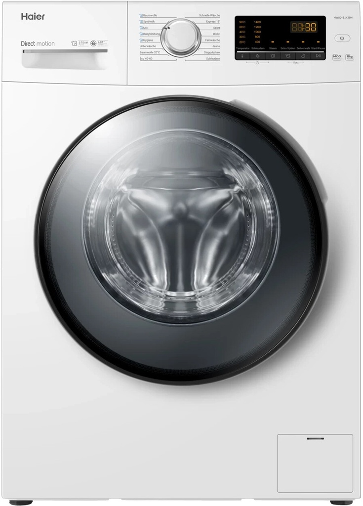 Haier HW80-BP1439N, lavadora libre instalación, 8kg, 1400rpm, motor Inverter BPM, blanco, clase A