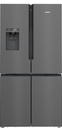 Siemens KF96DAXEA, frigorífico americano, dispensador con toma de agua, 4 puertas, No Frost, 183 x 90,5 cm, black inox, iQ500, clase E