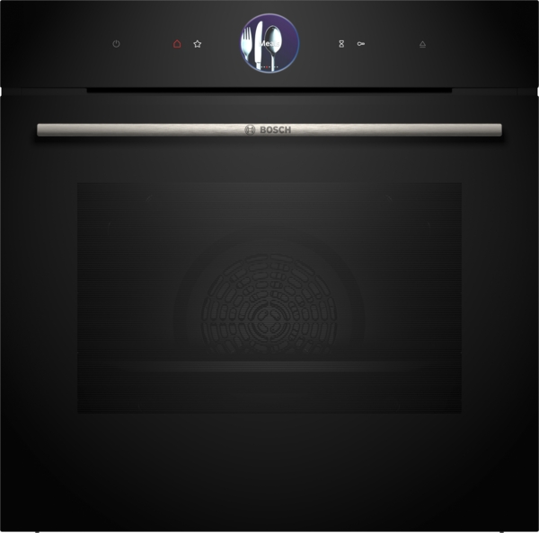 Bosch HSG7361B1, horno multifunción 100 % vapor, AirFry,  sonda térmica, cristal negro, serie 8