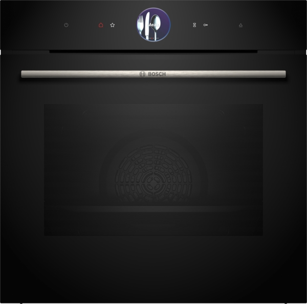 Bosch HRG7761B1, horno multifunción con vapor, AirFry, sonda térmica, cristal negro, serie 8