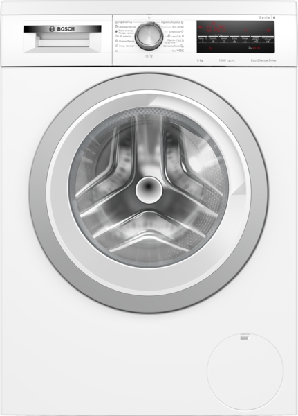 Bosch WUU24T65ES, lavadora carga frontal, serie 6, 9 kg, 1200 rpm, Speed Perfect, blanca, clase A