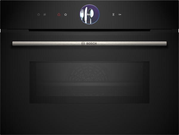 Bosch CMG7241B1, horno compacto con microondas, airfry, cristal negro, serie 8