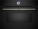 Bosch CMG7241B1, horno compacto con microondas, airfry, cristal negro, serie 8