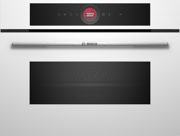 Bosch CMG7241W1, horno compacto con microondas, airfry, cristal blanco, serie 8