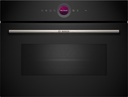 Bosch CEG732XB1, Microondas sin plato giratorio, inox, Tecnología InnoWave, cristal negro, serie 8
