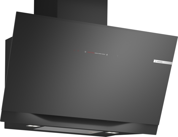 Bosch DWK91LT60, Campana decorativa inclinada, ancho 90 cm,cristal negro ,serie 8